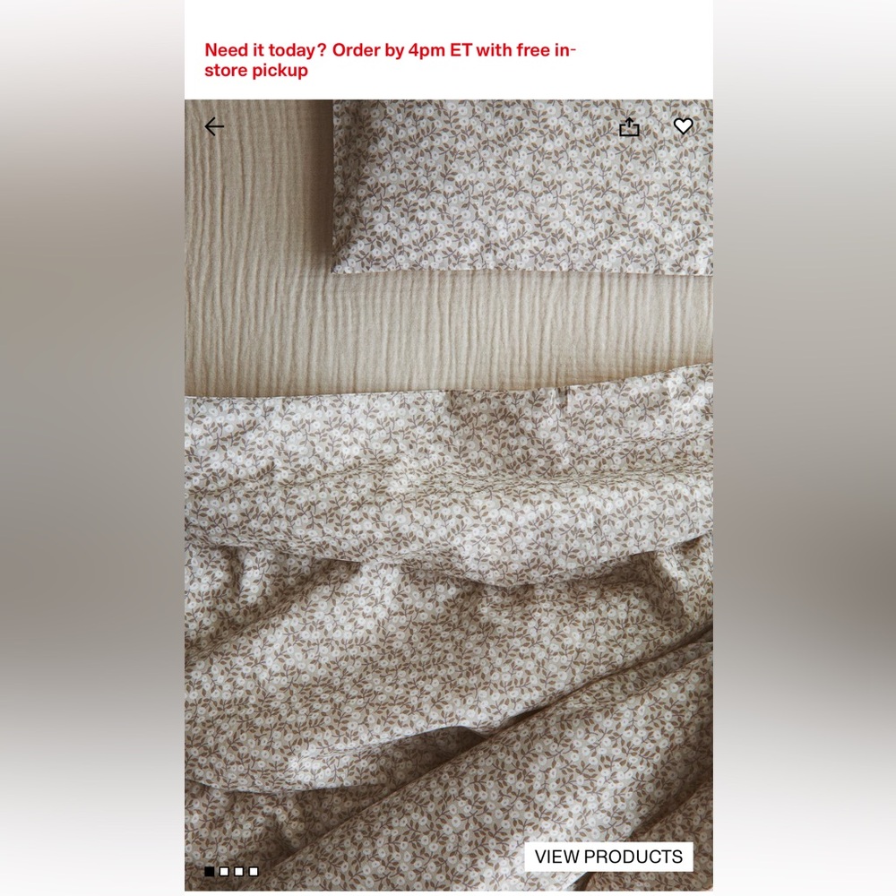 H&M patterned crib duvet cover set.